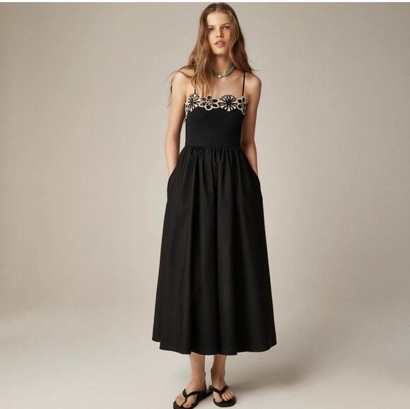 J. Crew Dresses & Skirts - J. Crew Crochet Mixy Dress L Black Whimsigoth Boho Romantic Coquette Resortwear